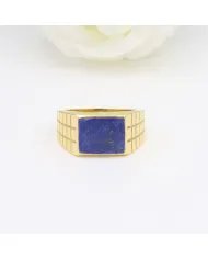 Lapis Lazuli Ring - Gold Plated 925 Sterling Silver Men’s Jewelry