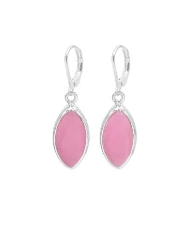 Pink Opal Earrings - 925 Sterling Silver Handmade Marquise Shape