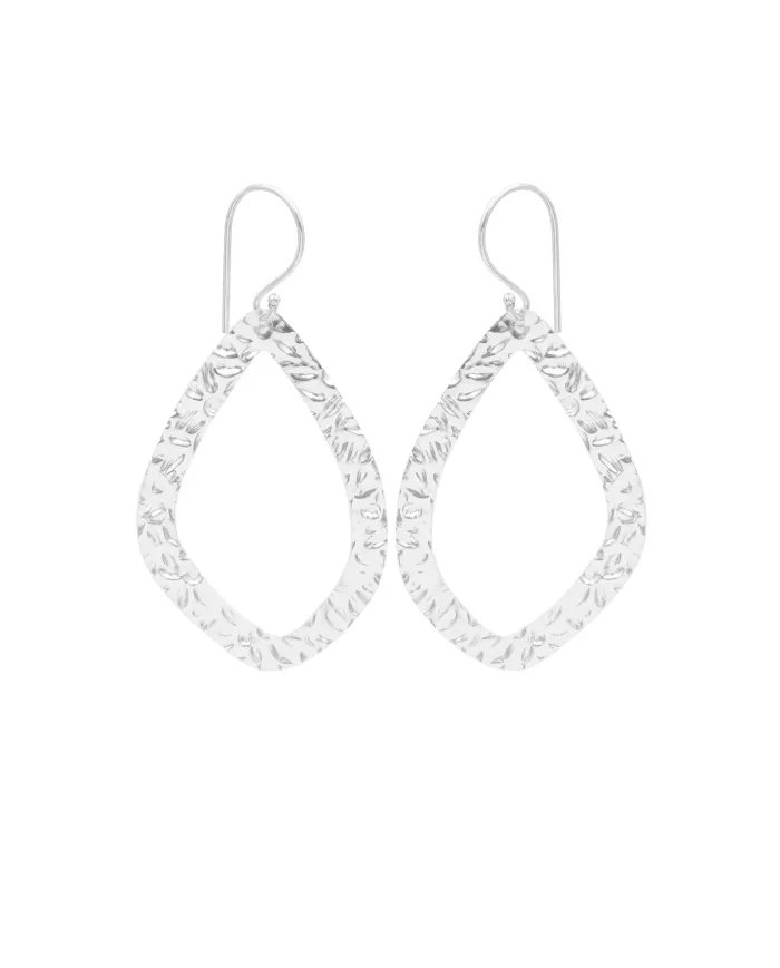 Hammered Dangle Earrings - 925 Sterling Silver Handmade Jewelry