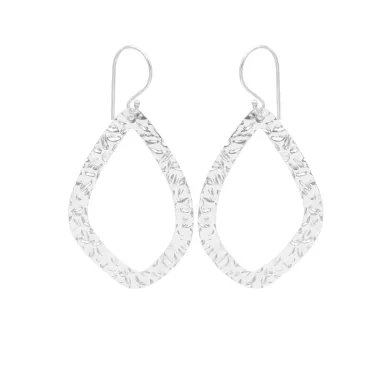 Hammered Dangle Earrings - 925 Sterling Silver Handmade Jewelry