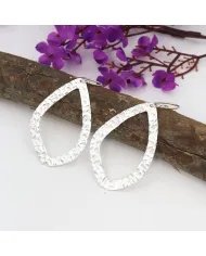 Hammered Dangle Earrings - 925 Sterling Silver Handmade Jewelry