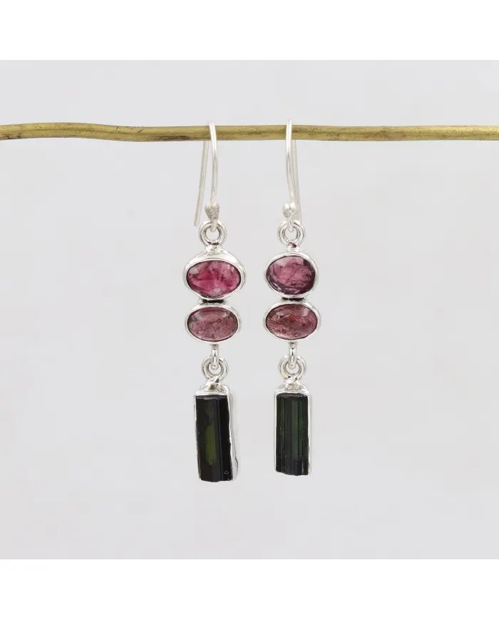 Multi Tourmaline Earrings – Handmade 925 Sterling Silver Jewelry
