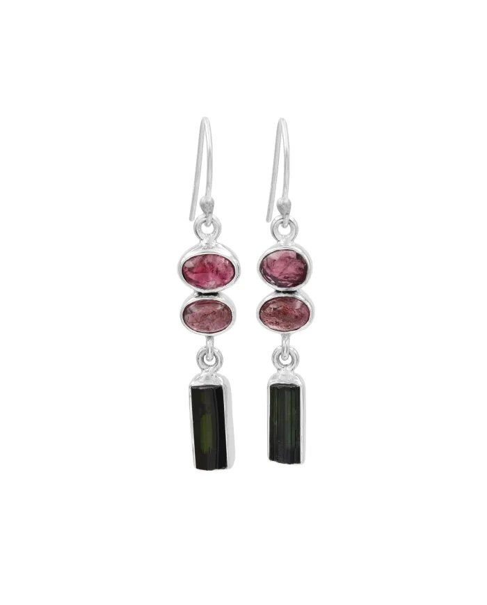 Multi Tourmaline Earrings – Handmade 925 Sterling Silver Jewelry