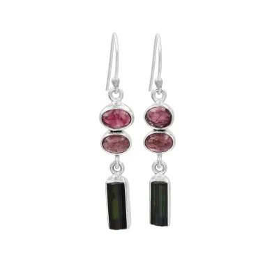 Multi Tourmaline Earrings – Handmade 925 Sterling Silver Jewelry