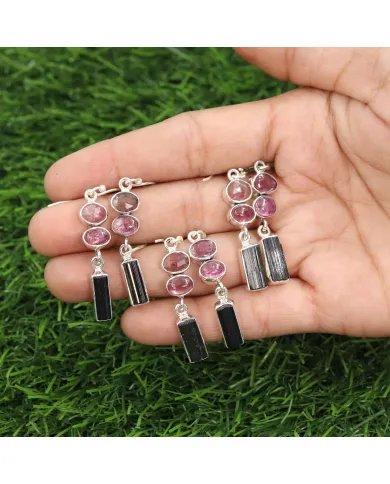 Multi Tourmaline Earrings – Handmade 925 Sterling Silver Jewelry