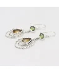 Citrine & Peridot Earrings - 925 Sterling Silver Versatile Gift Jewelry