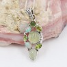 Ethiopian Opal Pendant, Silver Necklace, Prehnite Pendant, Idocrase Pendant, Statement Pendant, Peridot Pendant, Women's Pendant