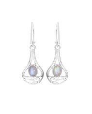 Handmade Hammered Half Moon Hoop Earrings - 925 Sterling Silver Jewelry