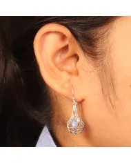 Moonstone Earrings - 925 Sterling Silver Handmade Gemstone Jewelry Gift