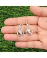 Moonstone Earrings - 925 Sterling Silver Handmade Gemstone Jewelry Gift