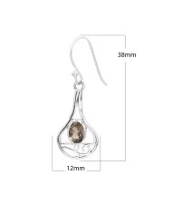 Smoky Quartz Earrings - 925 Sterling Silver Handmade Gemstone Jewelry Gift