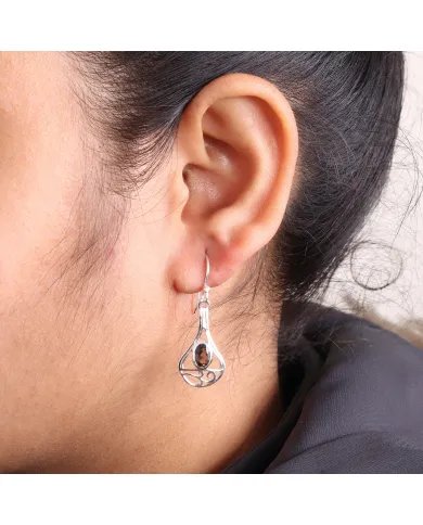 Smoky Quartz Earrings - 925 Sterling Silver Handmade Gemstone Jewelry Gift