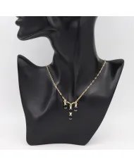 Black Onyx & Swarovski Crystal Necklace – Gold Plated 925 Silver Jewelry