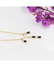 Black Onyx & Swarovski Crystal Necklace – Gold Plated 925 Silver Jewelry