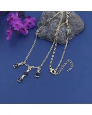 Black Onyx & Swarovski Crystal Necklace – Gold Plated 925 Silver Jewelry