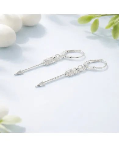 925 Sterling Silver Arrow Earrings - Handmade Geometric Jewelry