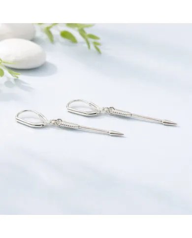 925 Sterling Silver Arrow Earrings - Handmade Geometric Jewelry
