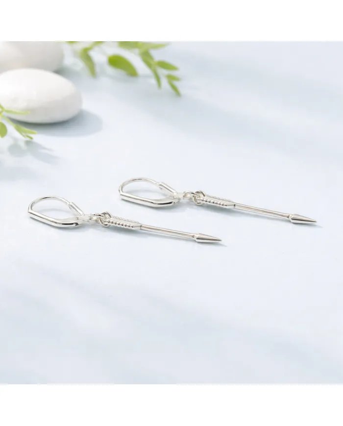 925 Sterling Silver Arrow Earrings - Handmade Geometric Jewelry