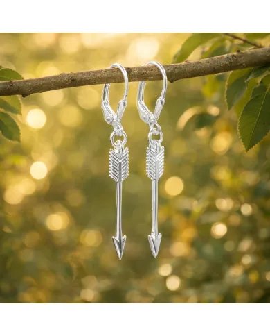 925 Sterling Silver Arrow Earrings - Handmade Geometric Jewelry