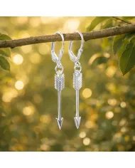 925 Sterling Silver Arrow Earrings - Handmade Geometric Jewelry