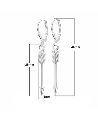 925 Sterling Silver Arrow Earrings - Handmade Geometric Jewelry