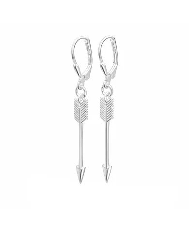 925 Sterling Silver Arrow Earrings - Handmade Geometric Jewelry