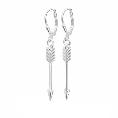 925 Sterling Silver Arrow Earrings - Handmade Geometric Jewelry
