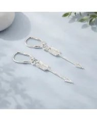 925 Sterling Silver Arrow Earrings - Handmade Geometric Jewelry