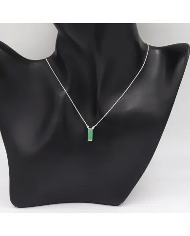 Chrysoprase Gemstone Pendant – Sterling Silver Necklace for Women