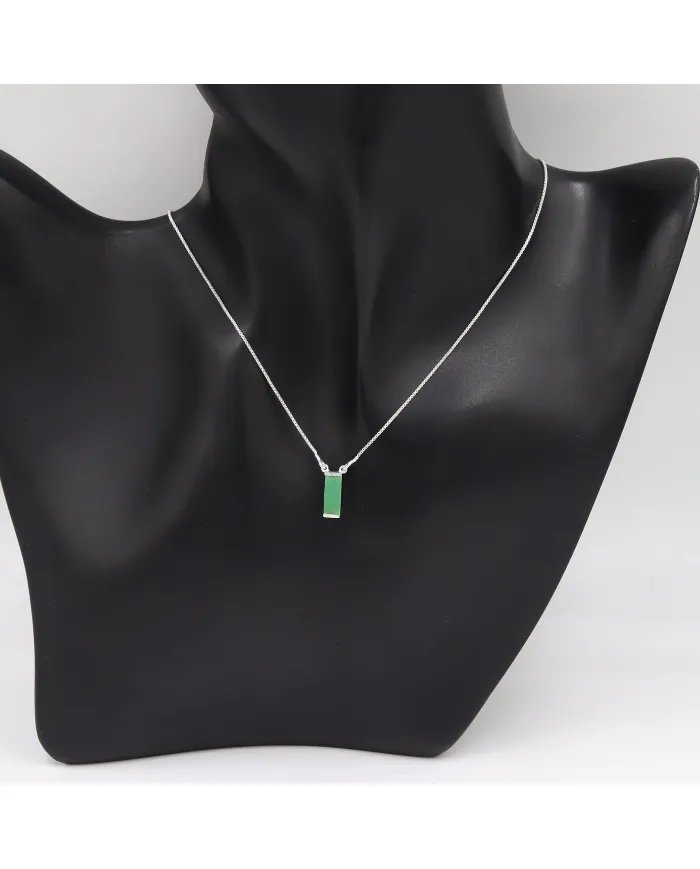 Chrysoprase Gemstone Pendant – Sterling Silver Necklace for Women