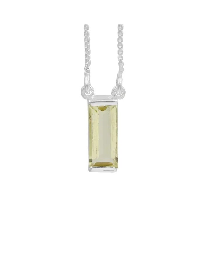 Lemon Quartz Gemstone Pendant – Sterling Silver Necklace for Women