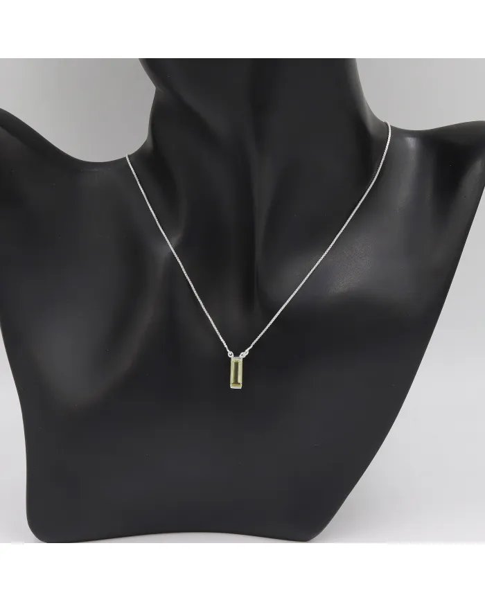 Lemon Quartz Gemstone Pendant – Sterling Silver Necklace for Women