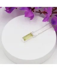 Lemon Quartz Gemstone Pendant – Sterling Silver Necklace for Women