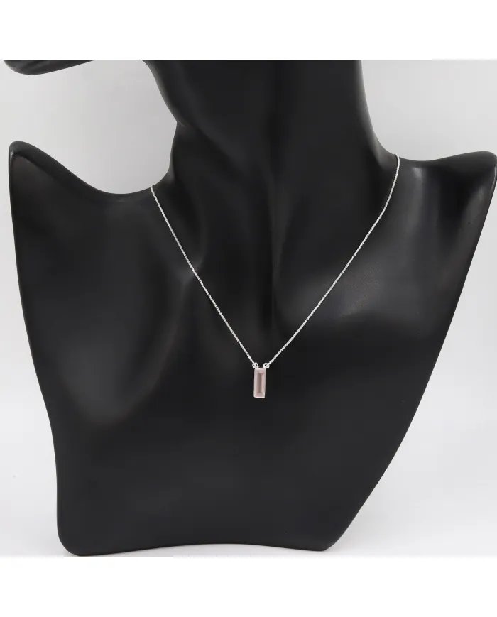 Rose Quartz Gemstone Pendant - 925 Sterling silver Necklace for Women