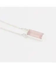 Rose Quartz Gemstone Pendant - 925 Sterling silver Necklace for Women