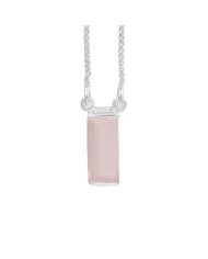 Rose Quartz Gemstone Pendant - 925 Sterling silver Necklace for Women