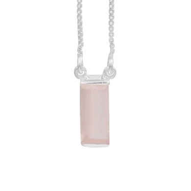 Rose Quartz Gemstone Pendant - 925 Sterling silver Necklace for Women