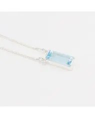 Swiss Blue Topaz Gemstone Pendant – Sterling Silver Necklace for Women