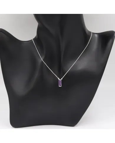 Amethyst Gemstone Pendant - 925 Sterling Silver Necklace for Women