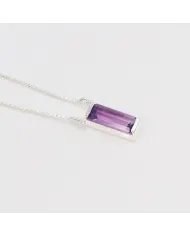 Amethyst Gemstone Pendant - 925 Sterling Silver Necklace for Women