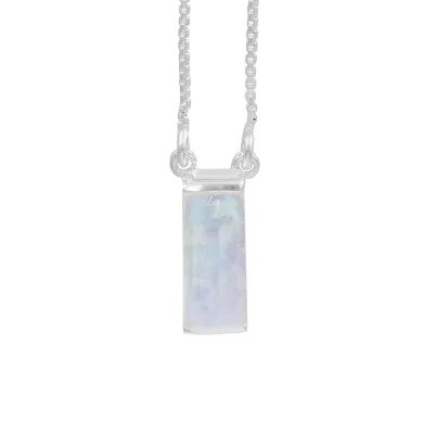Rainbow Moonstone Pendant - 925 Sterling Silver Necklace for Women