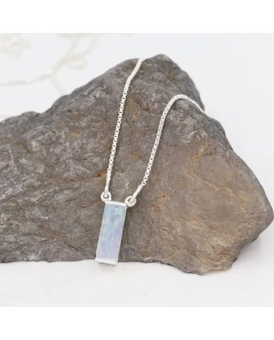 Rainbow Moonstone Pendant - 925 Sterling Silver Necklace for Women