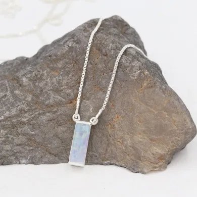 Rainbow Moonstone Pendant - 925 Sterling Silver Necklace for Women