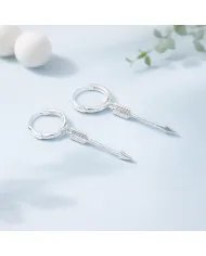 925 Sterling Silver Arrow Earrings - Handmade Unisex Jewelry