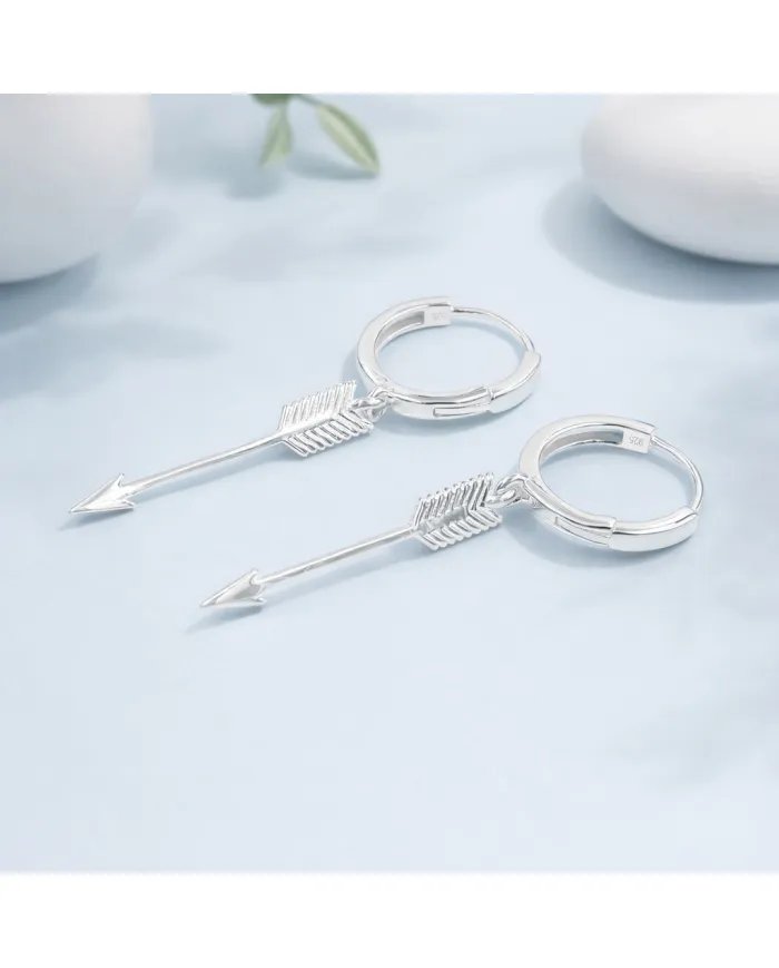 925 Sterling Silver Arrow Earrings - Handmade Unisex Jewelry