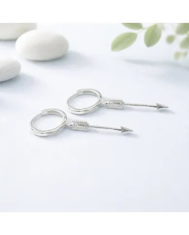 925 Sterling Silver Arrow Earrings - Handmade Unisex Jewelry