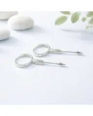 925 Sterling Silver Arrow Earrings - Handmade Unisex Jewelry
