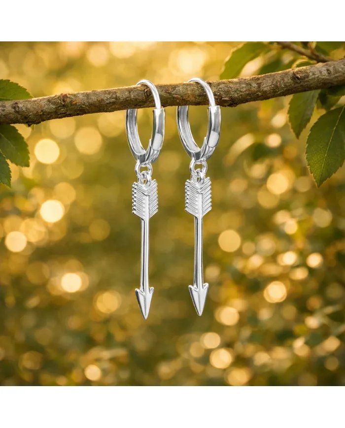 925 Sterling Silver Arrow Earrings - Handmade Unisex Jewelry