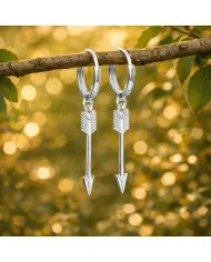925 Sterling Silver Arrow Earrings - Handmade Unisex Jewelry