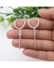 925 Sterling Silver Arrow Earrings - Handmade Unisex Jewelry